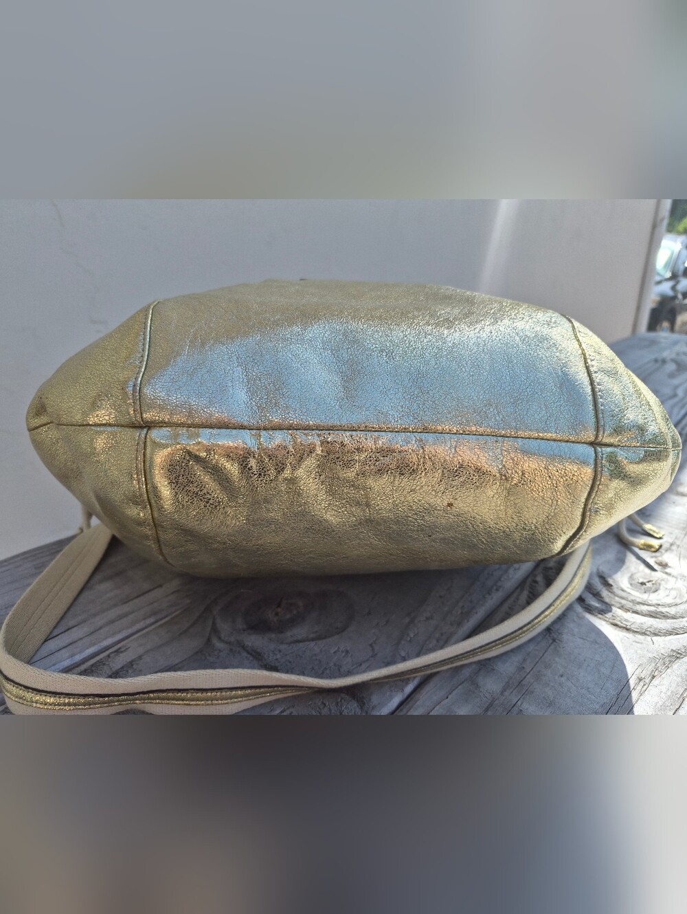Coach Poppy "Jazzy" Hobo Crossbody Bag in Metallic Gold - Picture 15 of 16